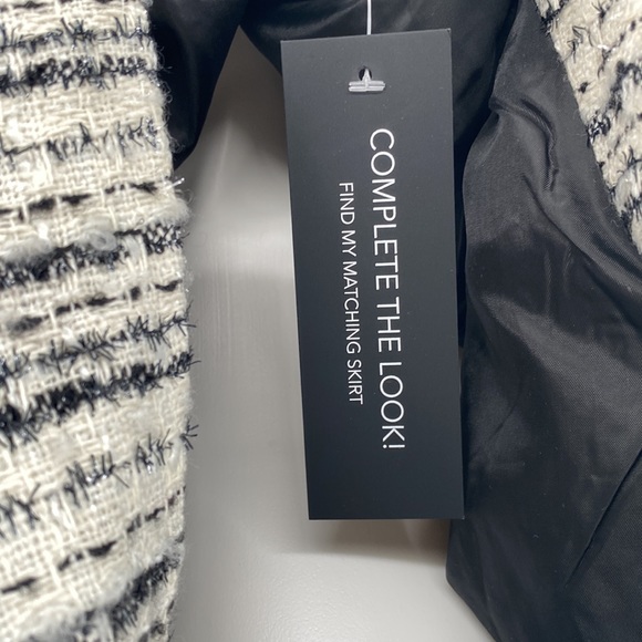 Bagatelle NWT Black And White Tweed Cropped Jacket Blazer Size XL - Picture 10 of 13